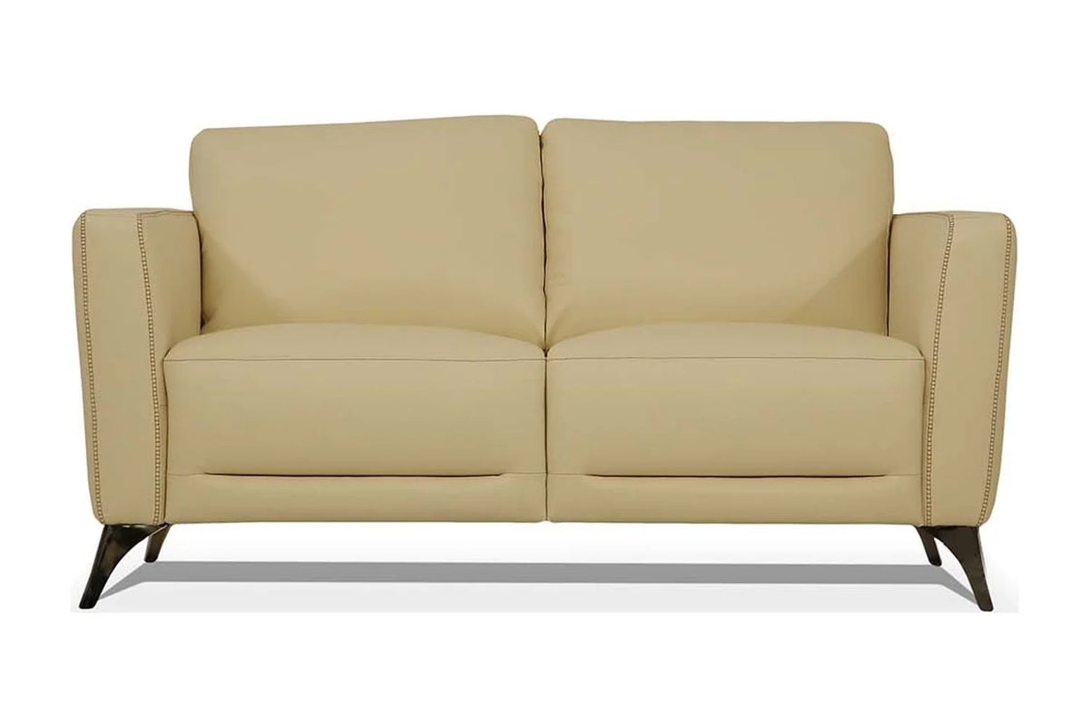 Cream Leather Love Seat T160887