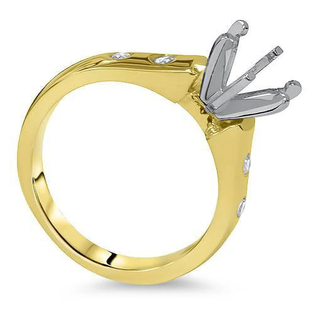 14K Cathedral Engagement Ring Setting W21848