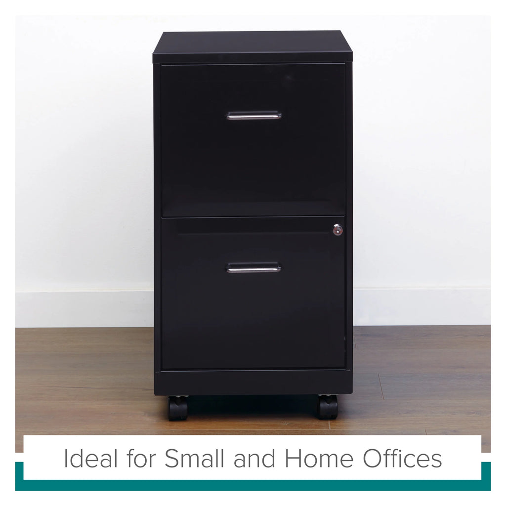 18" Deep 2 Drawer Mobile Vertical File Cabinet, Black A576769