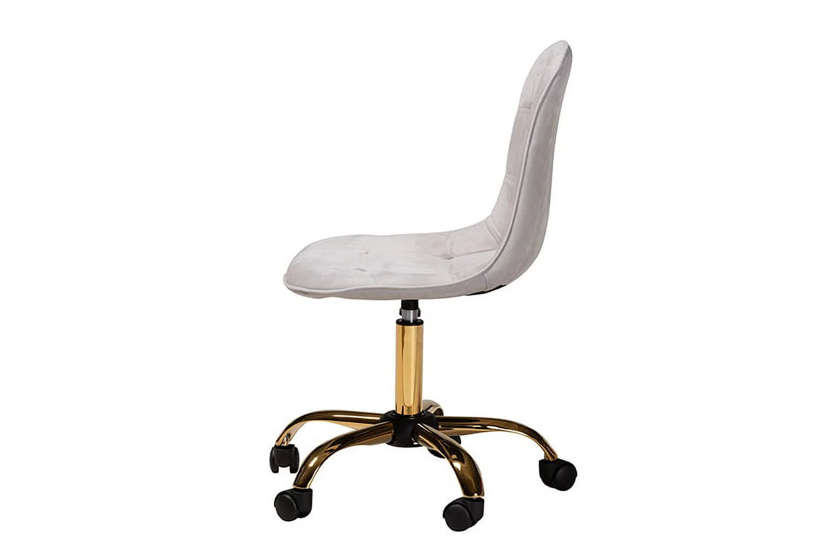 Grey Velvet Swivel Office Chair D54581