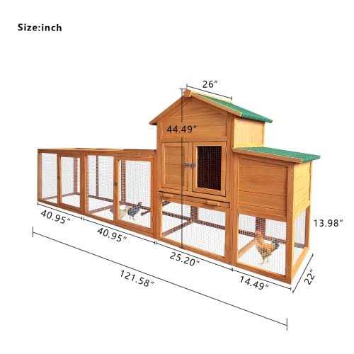 122'' Chicken Coop with Nest Box P736