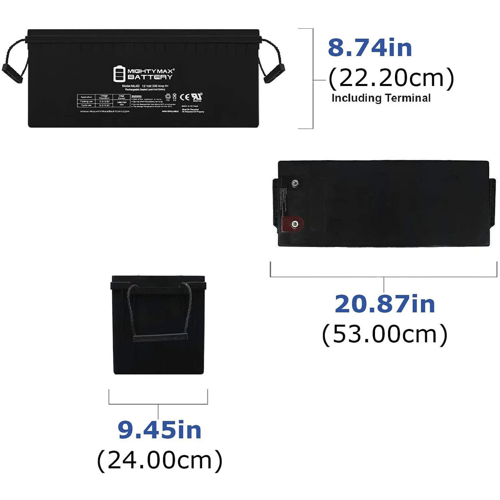 12v 200ah Deep Cycle Battery 4 Pack O571