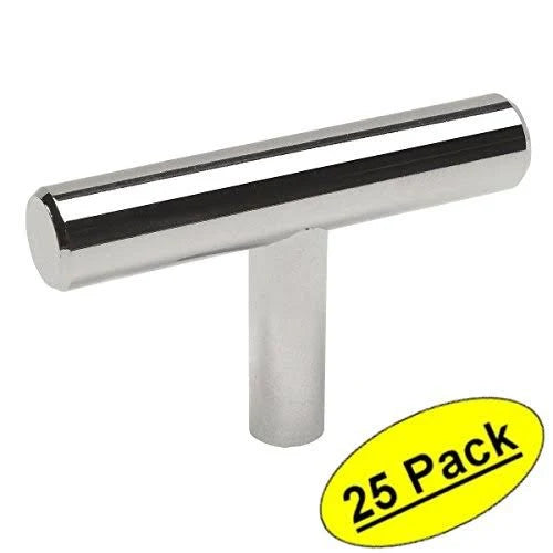 Polished Chrome Solid Steel 3/8 inch Cabinet Hardware T-Knob X146