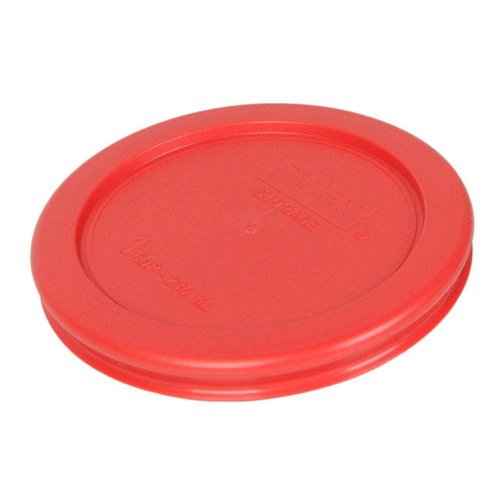 1-Cup Clear Round Glass Food Storage Bowl with Red Lid, 6-Pack N874