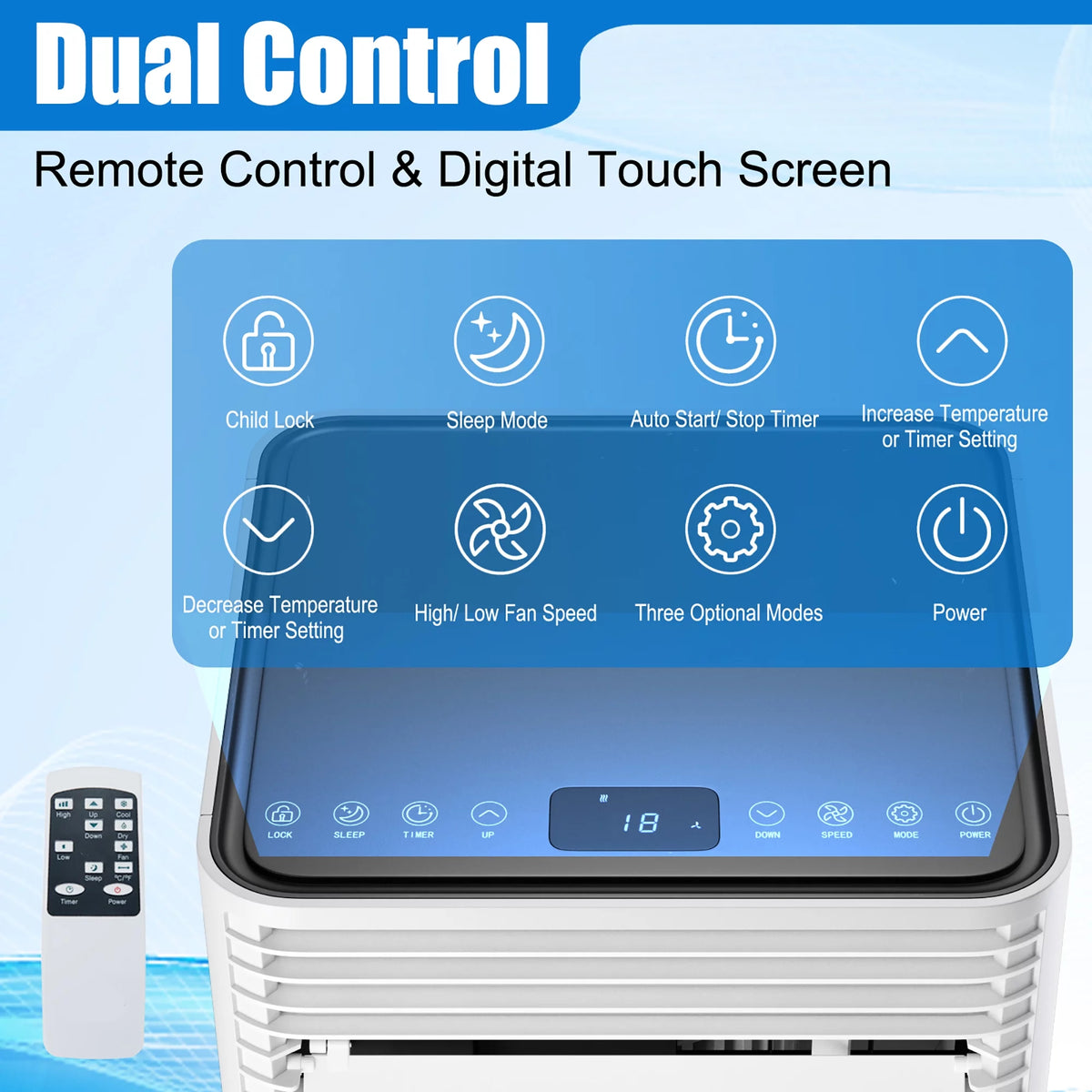 5000 BTU Portable Air Conditioner 3-in-1 Black X11299