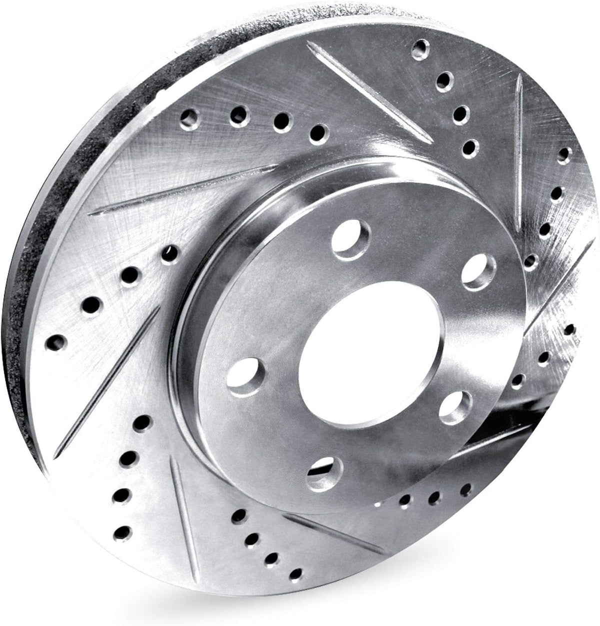 Rear Drilled and Slotted Brake Rotors with Ceramic Brake Pads and Hardware Kit E960786