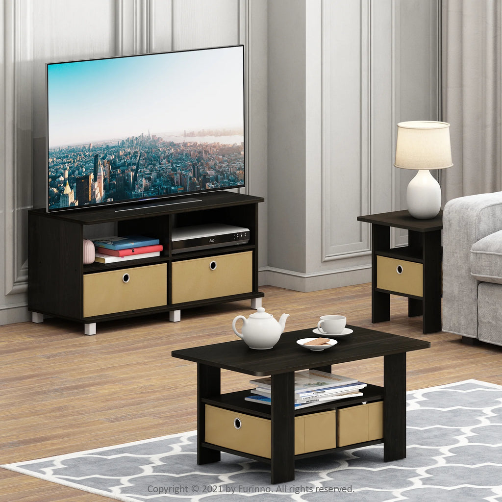 Espresso Brown Coffee Table with Bin Drawer I11495