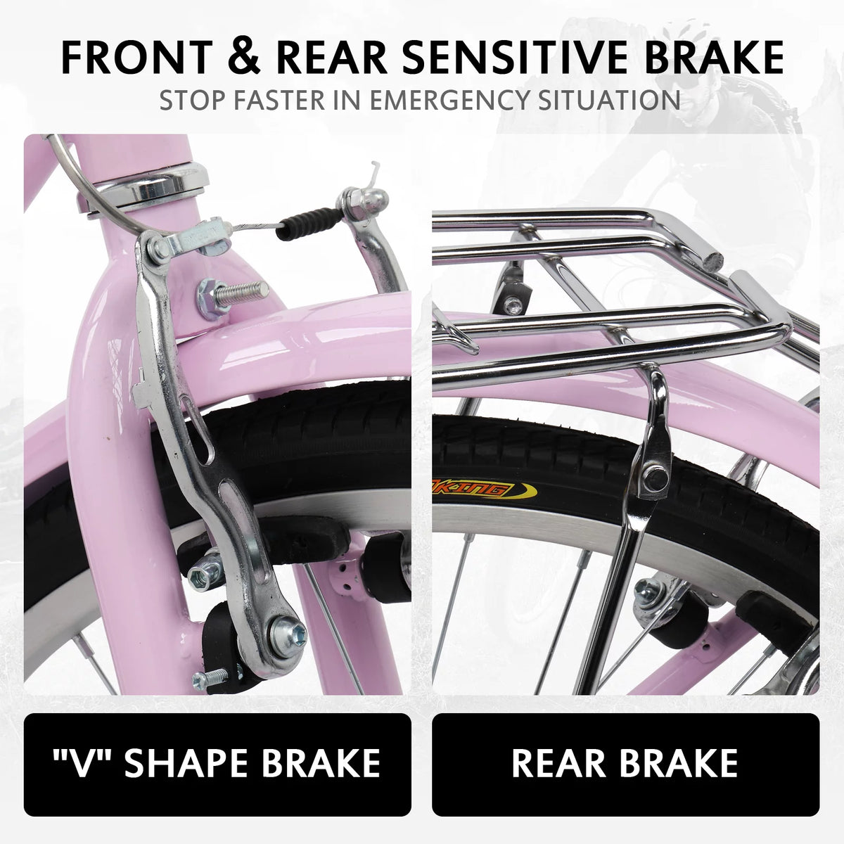 Pink 26in 7 Speed City Bike D29876