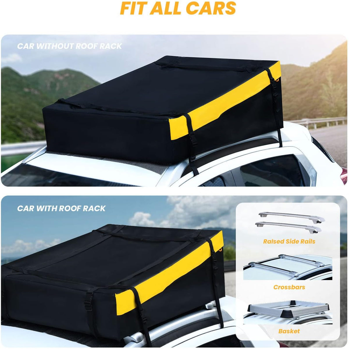 16 Cubic Ft Waterproof 840D PVC Car Roof Cargo Bag U786