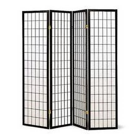 4 Panel Room Divider, 71" Tall, Black O926631