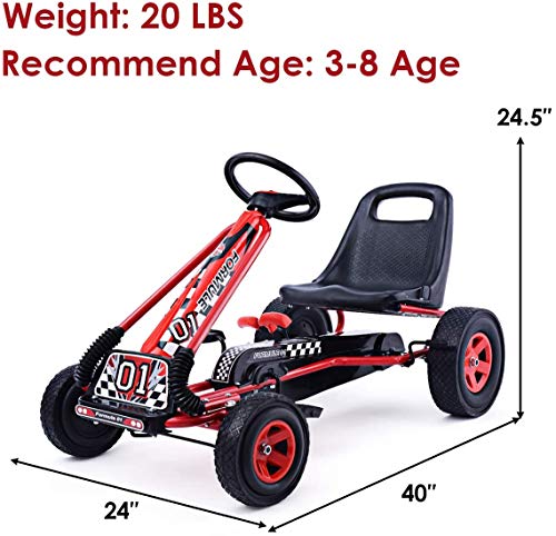 4 Wheel Pedal Go Kart with Adjustable Seat and Steering Wheel Y8402