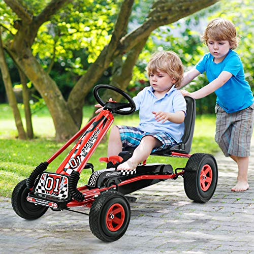 4 Wheel Pedal Go Kart with Adjustable Seat and Steering Wheel Y8402