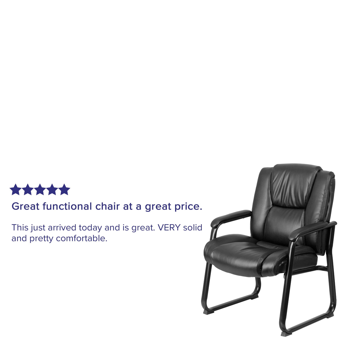 Black LeatherSoft Tufted Side Chair with Sled Base S352