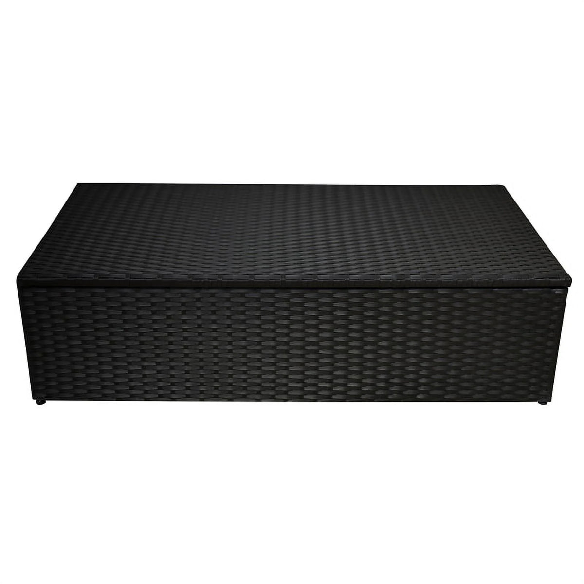 Black Wicker Outdoor Storage Sofa and Coffee Table K9322