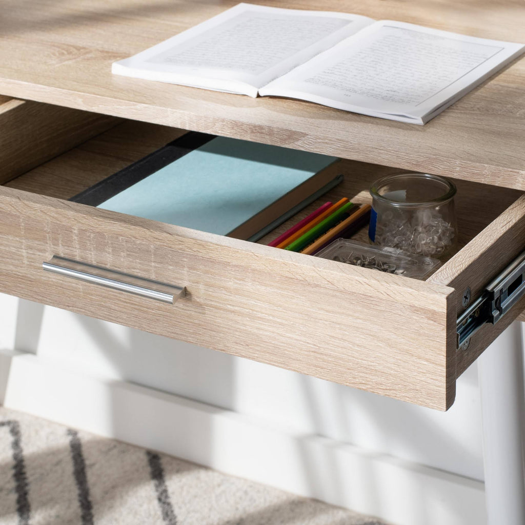 Natural/White 1 Drawer 1 Shelf Desk U45485