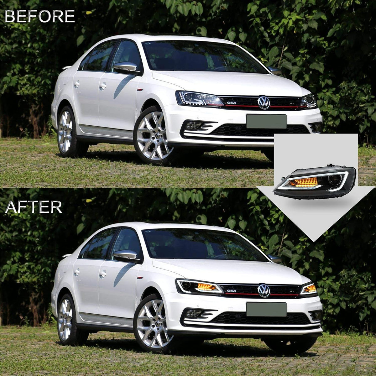 Headlight Assembly for Volkswagen JETTA 2012-2018 with DRL Sequential Turn Signal Full LED L940