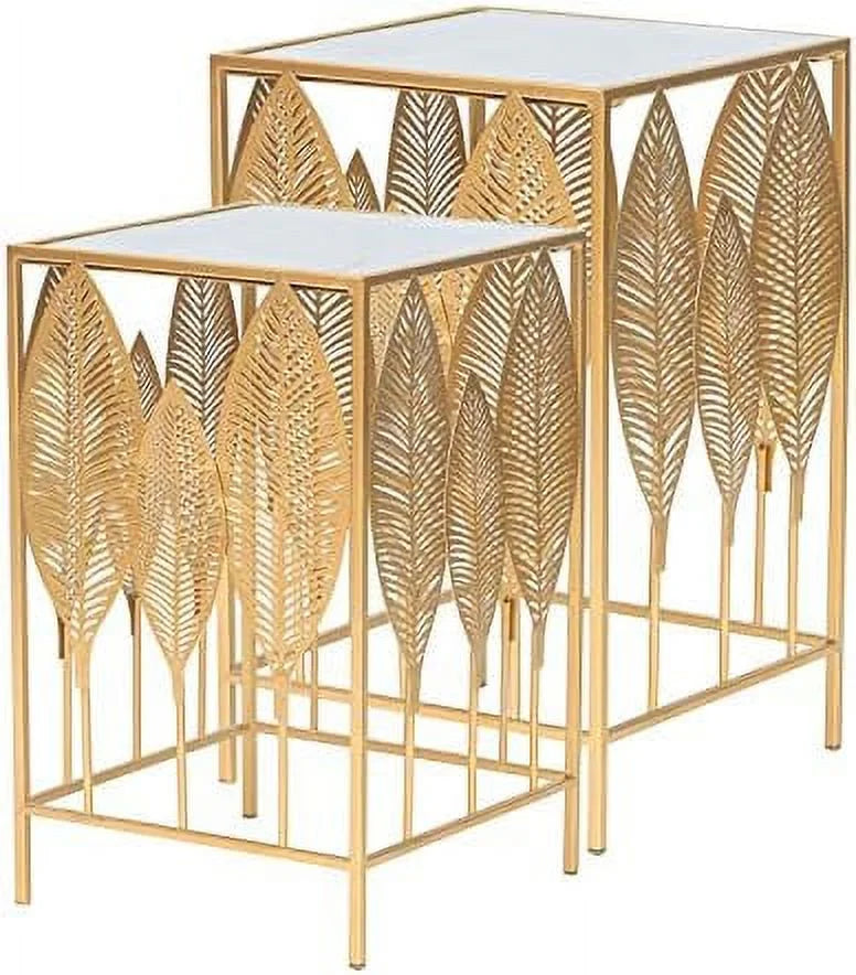Gold Metal Slim Console Table Set of 2 T648