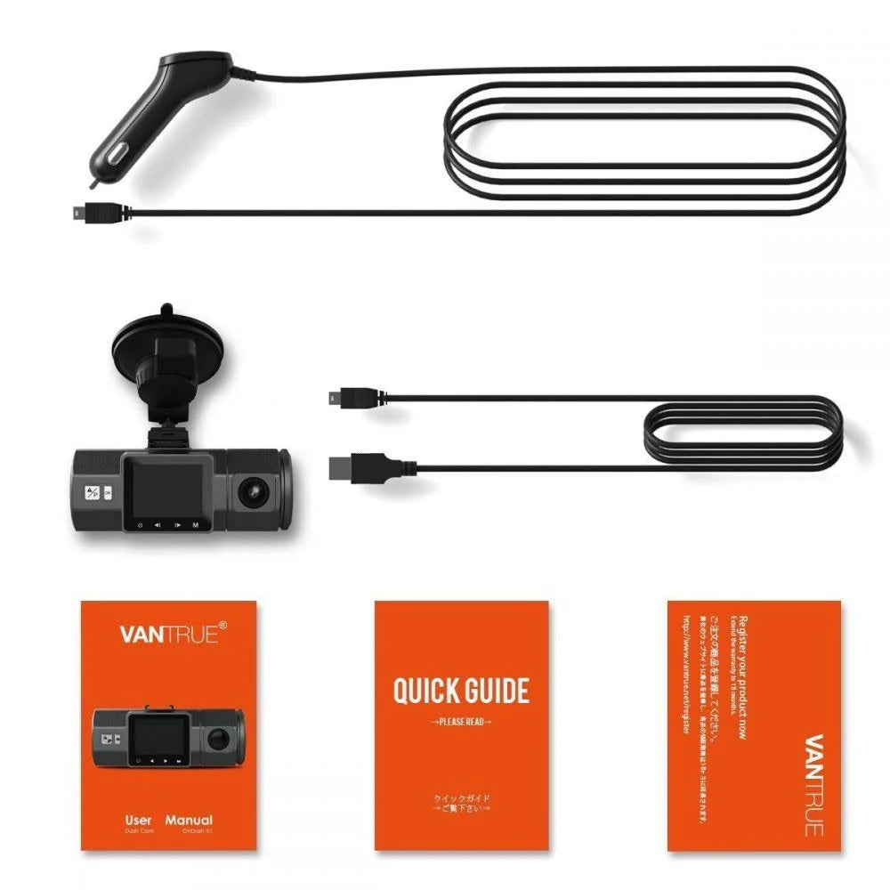 Dual Dash Cam 1080p FHD Front and Back Wide Angle F9484