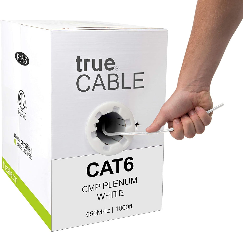 Blue 1000ft Cat6 Plenum Bare Copper UTP Ethernet Cable Z965201