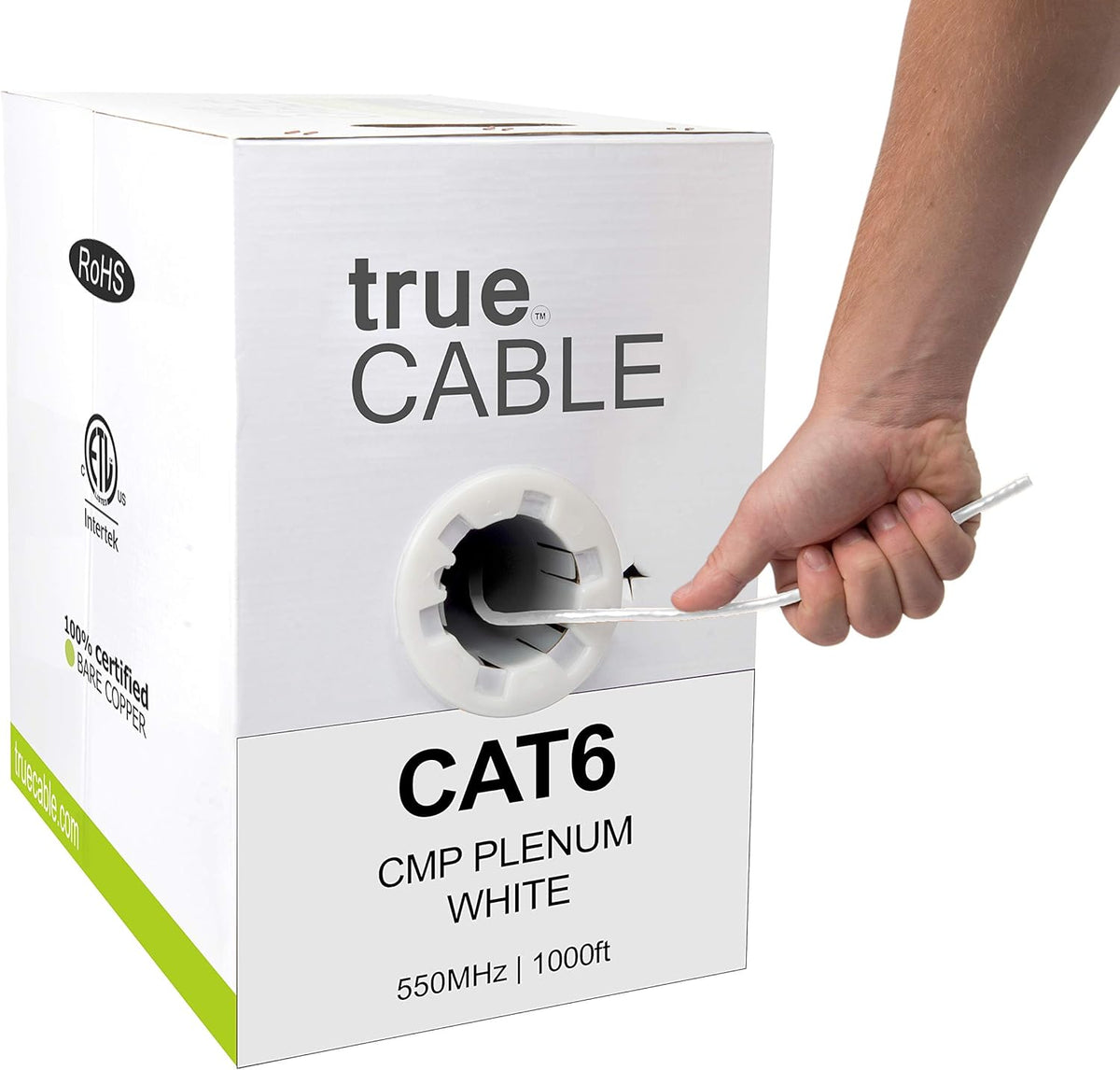 Blue 1000ft Cat6 Plenum Bare Copper UTP Ethernet Cable Z965201