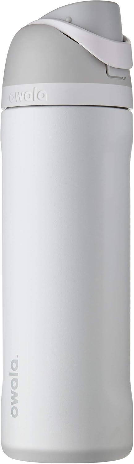 Insulated Stainless Steel Water Bottle with Straw and Silicone Boot, Grey O910