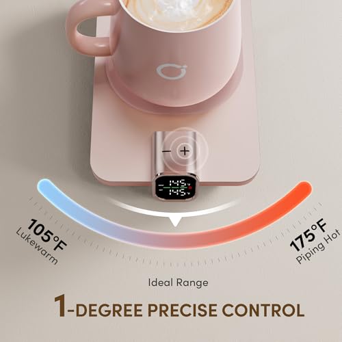 Black 15oz Temperature Control Electric Coffee Mug Warmer Set S186