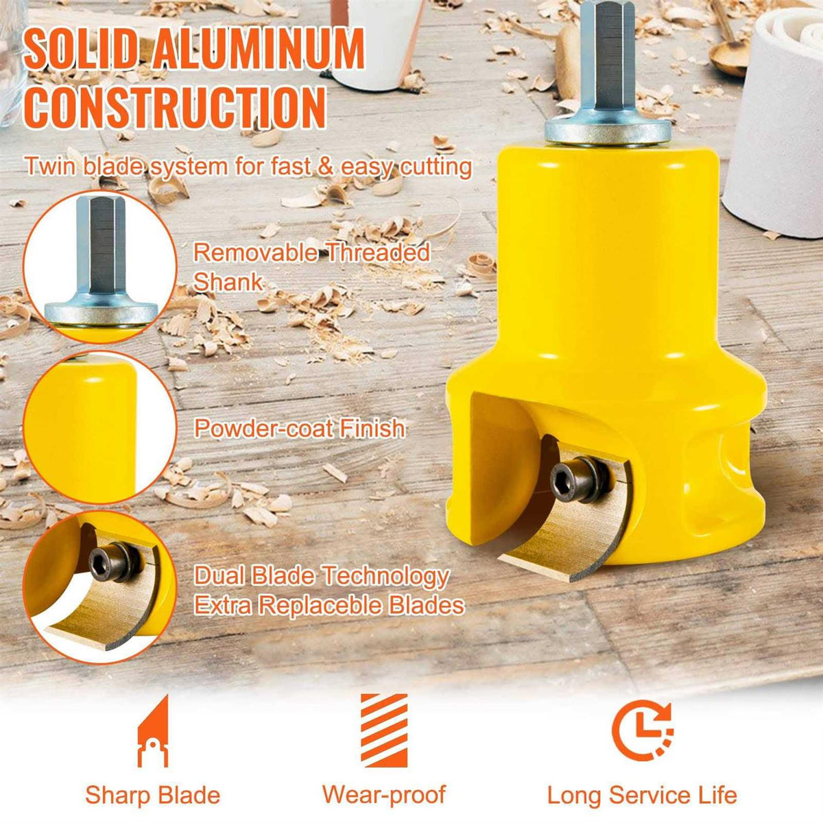 Tenon Cutter 1.5 / 38 mm Diameter with Dual Curved Blades & Button Screws E8130