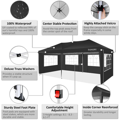 10' x 20' Pop Up Canopy Tent with Carrying Bag M982