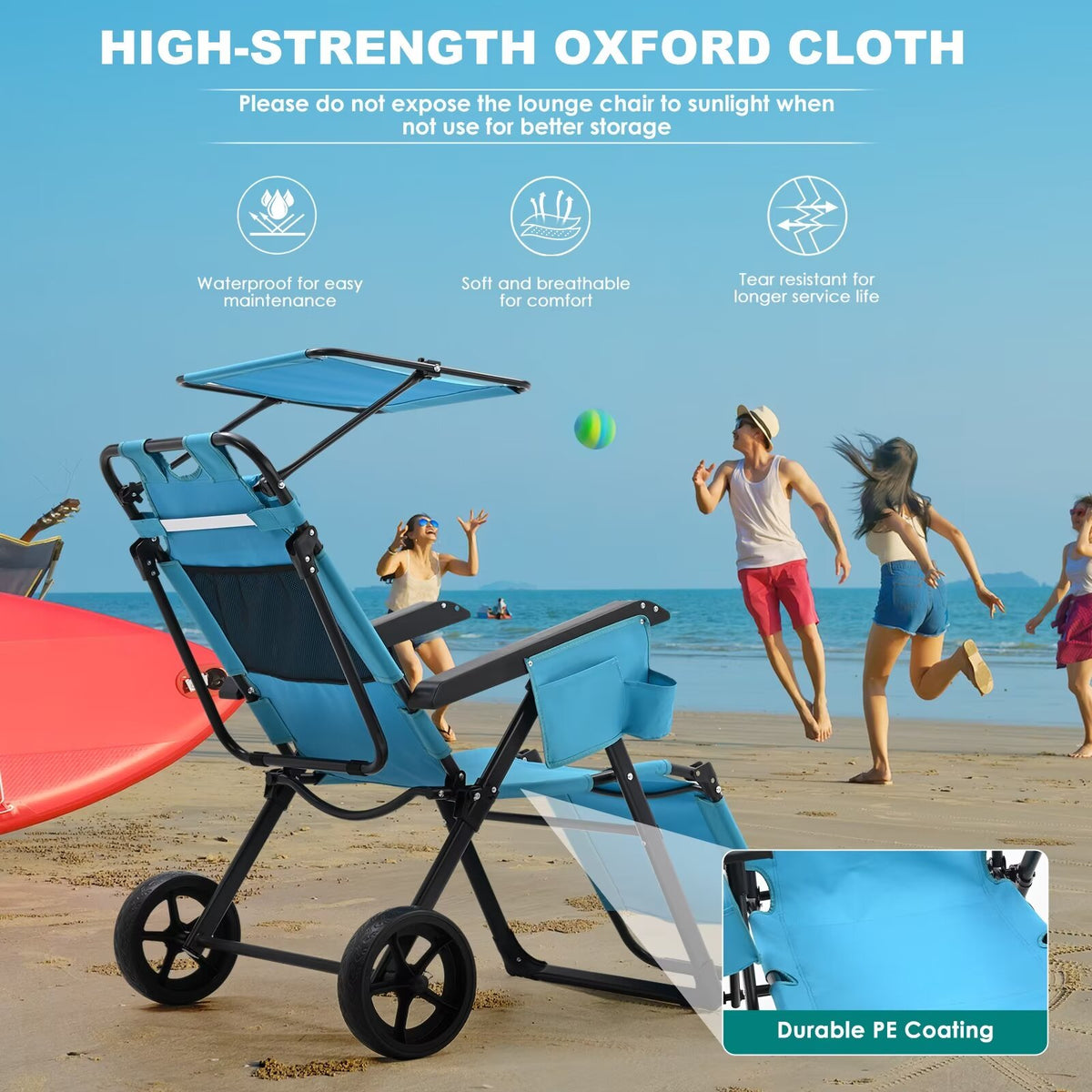 2 in 1 Beach Cart Chair with Shade J712