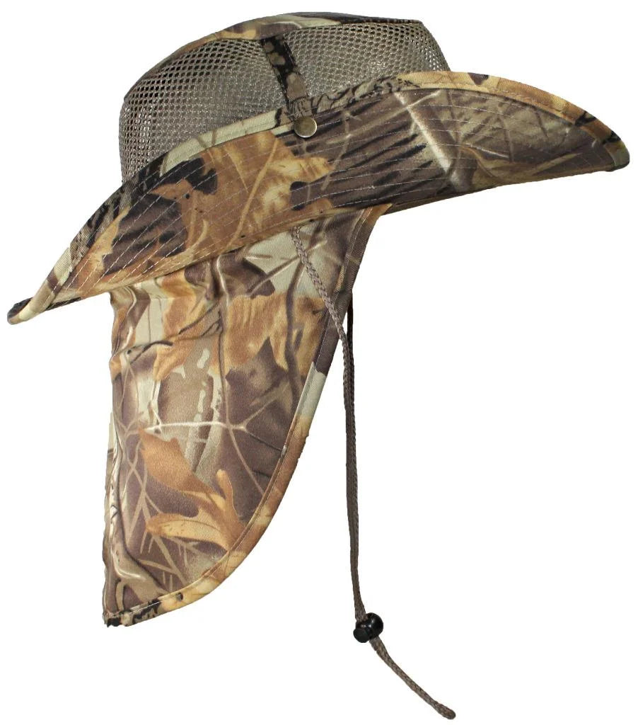 Wide Brim Safari Hat with Neck Flap O61797