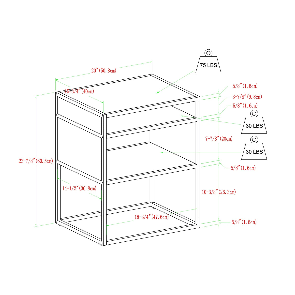 Mixed Material End Table N839576