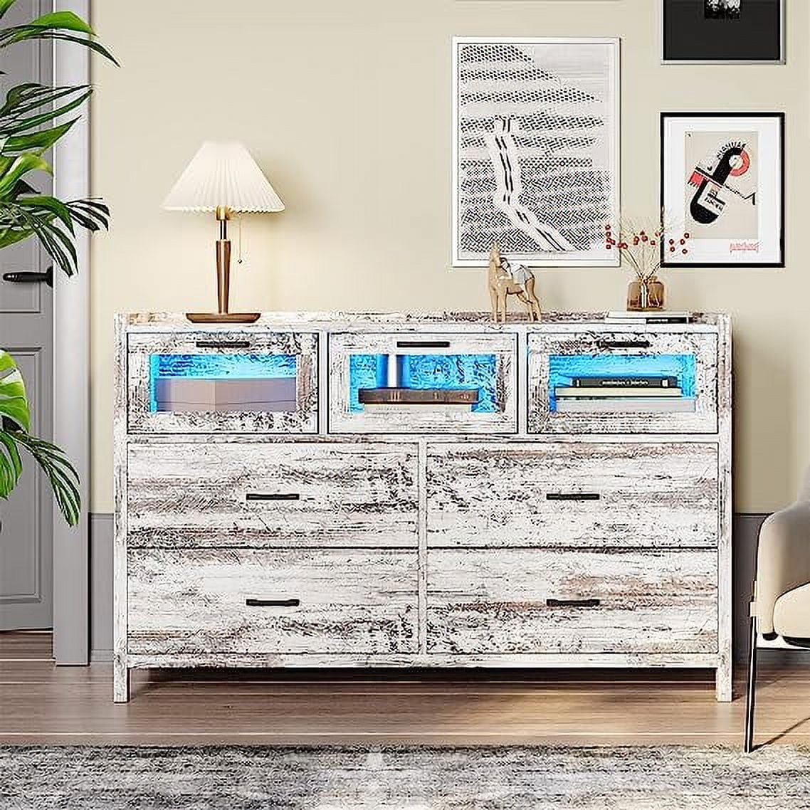 White 7 Drawer Wood Dresser I340797