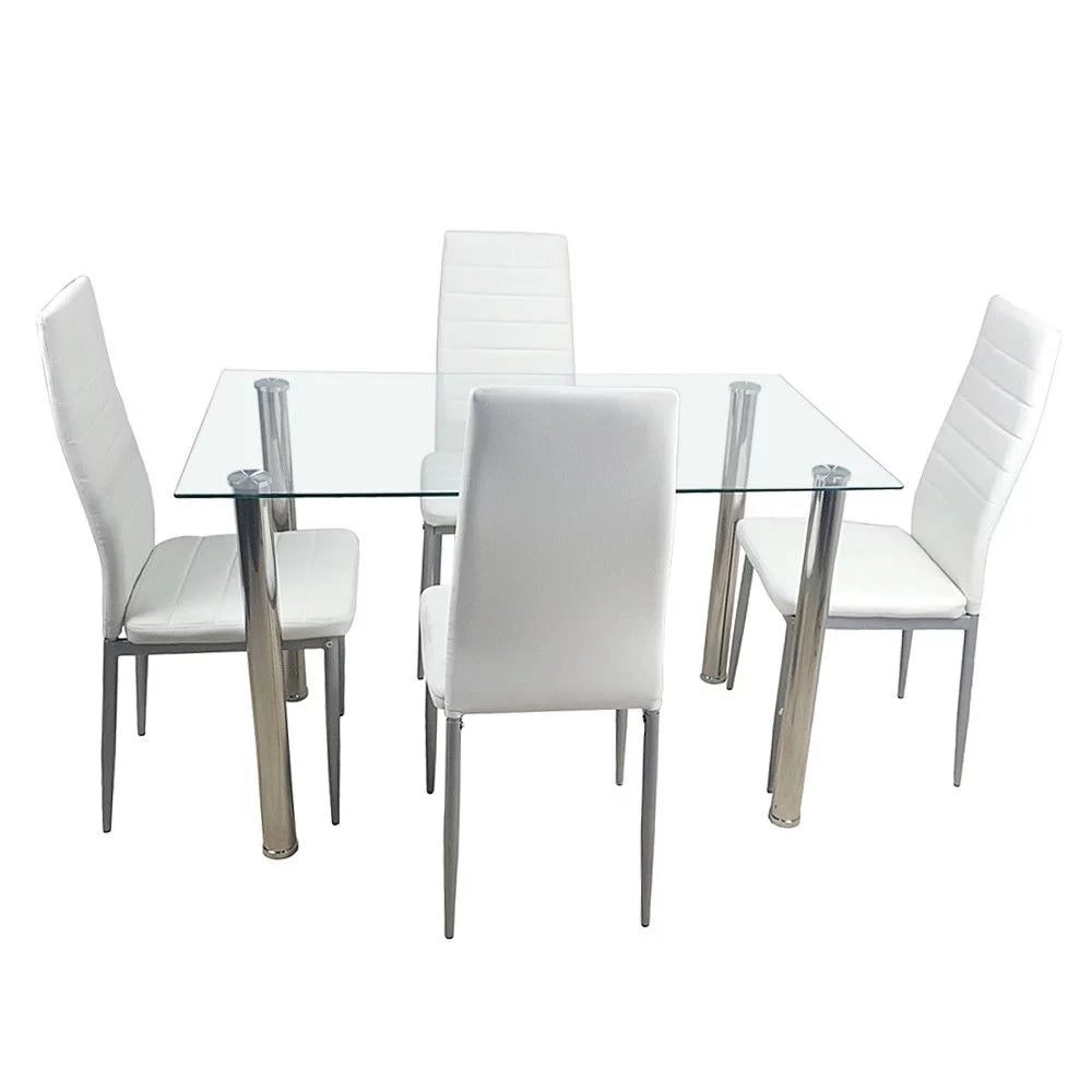 White 5 Piece Dining Table Set I5555