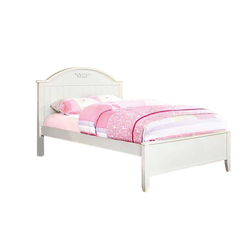 White Wood Full Bed with Trundle Y488694