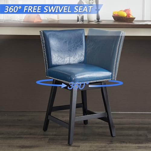 White Upholstered Swivel Bar Stools Set of 2 U458