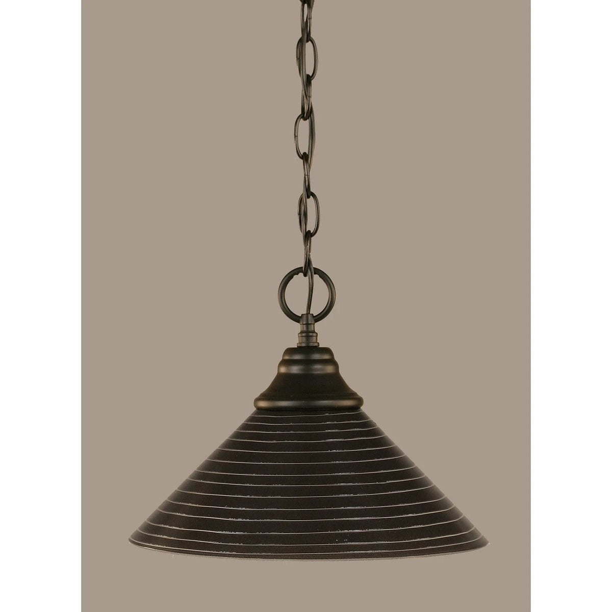 One Light Chain Hung Pendant Matte Black Finish with Gold Champagne Crystal Glass V3161