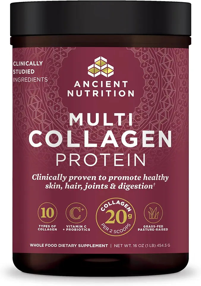Unflavored Multi Collagen Protein Powder with Probiotics, 45 Servings, 16oz G35319