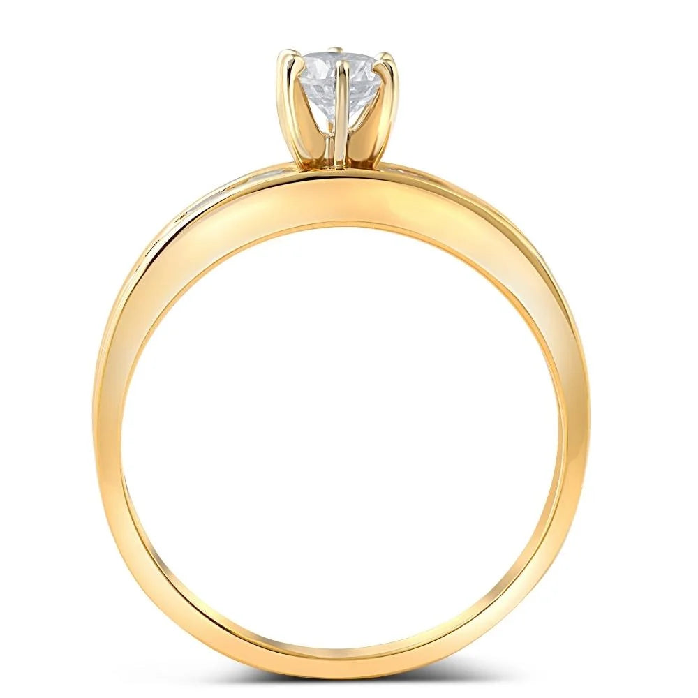 14K Yellow Gold Diamond Engagement Ring P1088