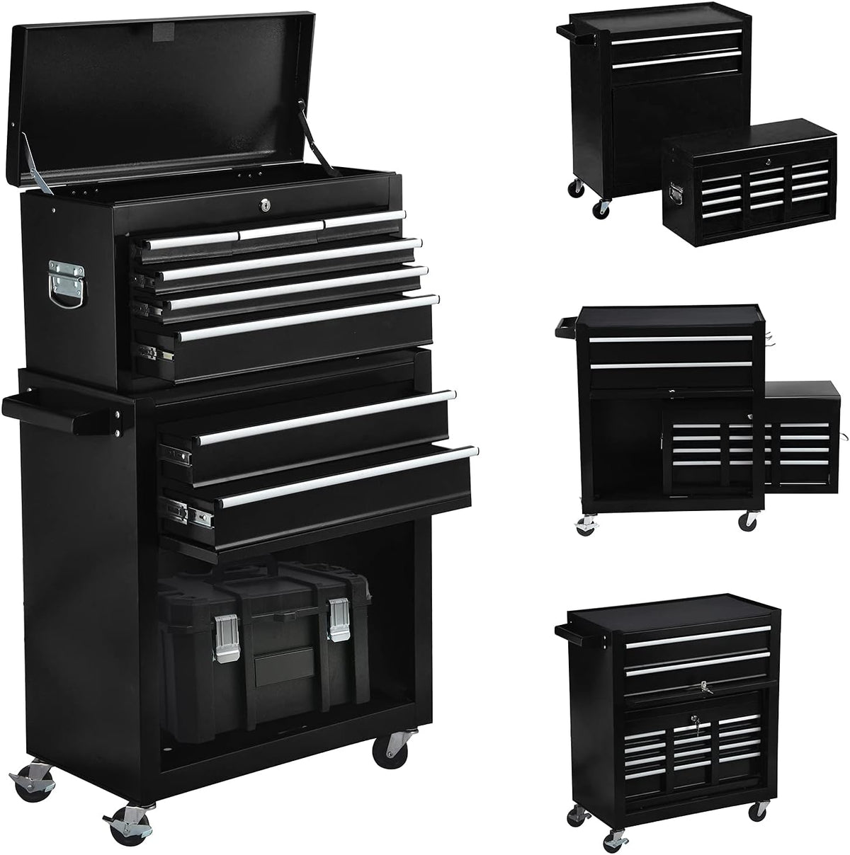 8-Drawer Rolling Tool Chest with 4 Wheels and Lock K1831