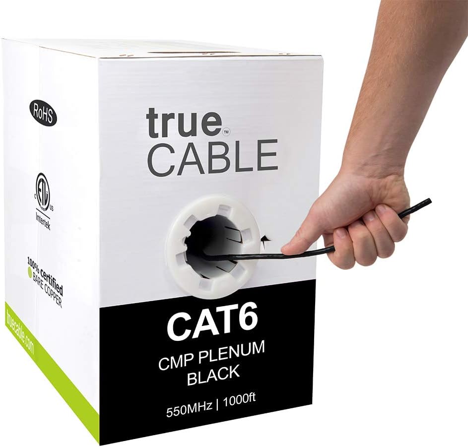 Blue 1000ft Cat6 Plenum Bare Copper UTP Ethernet Cable Z965201