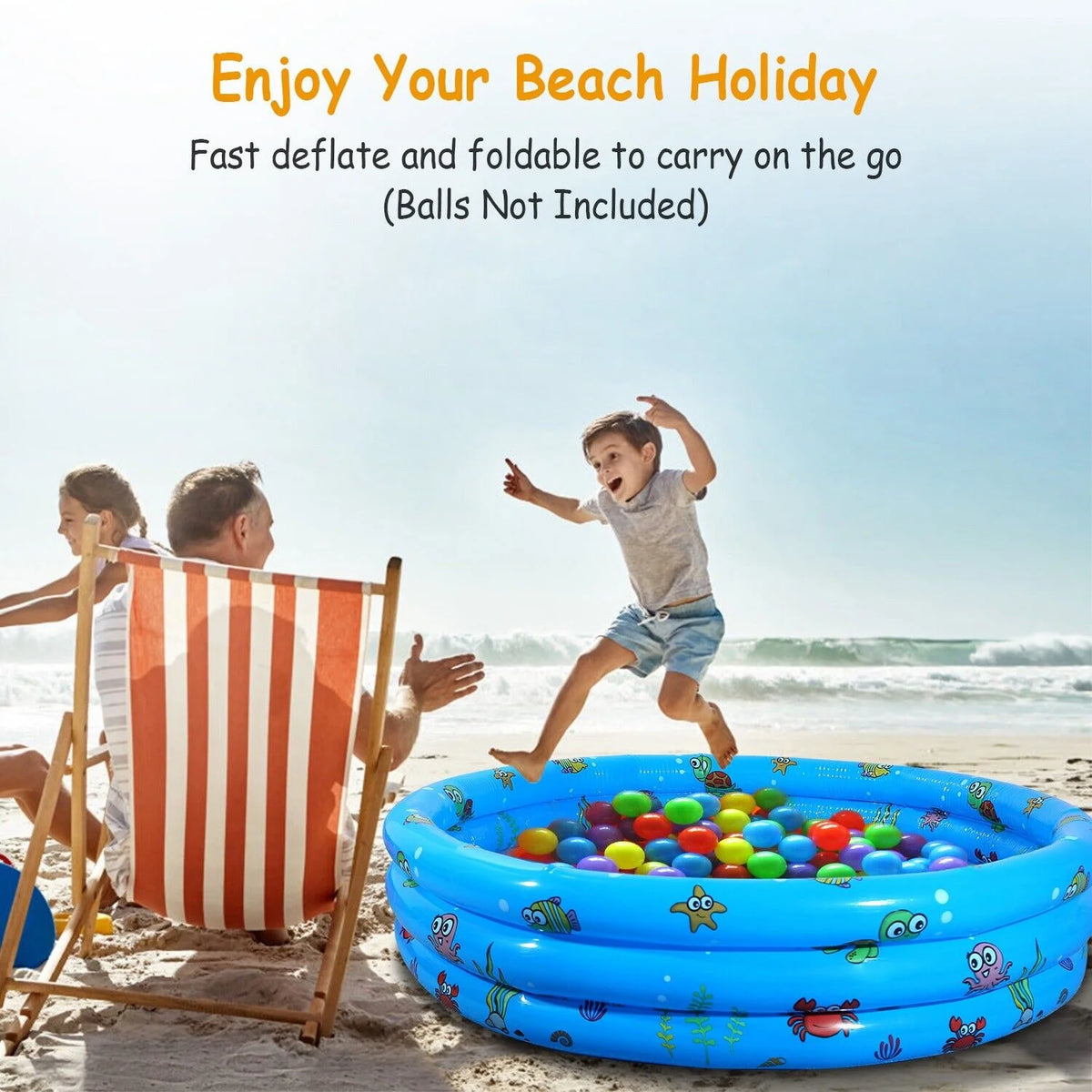 Inflatable Swimming Pool for 3 Kids 51" L46171