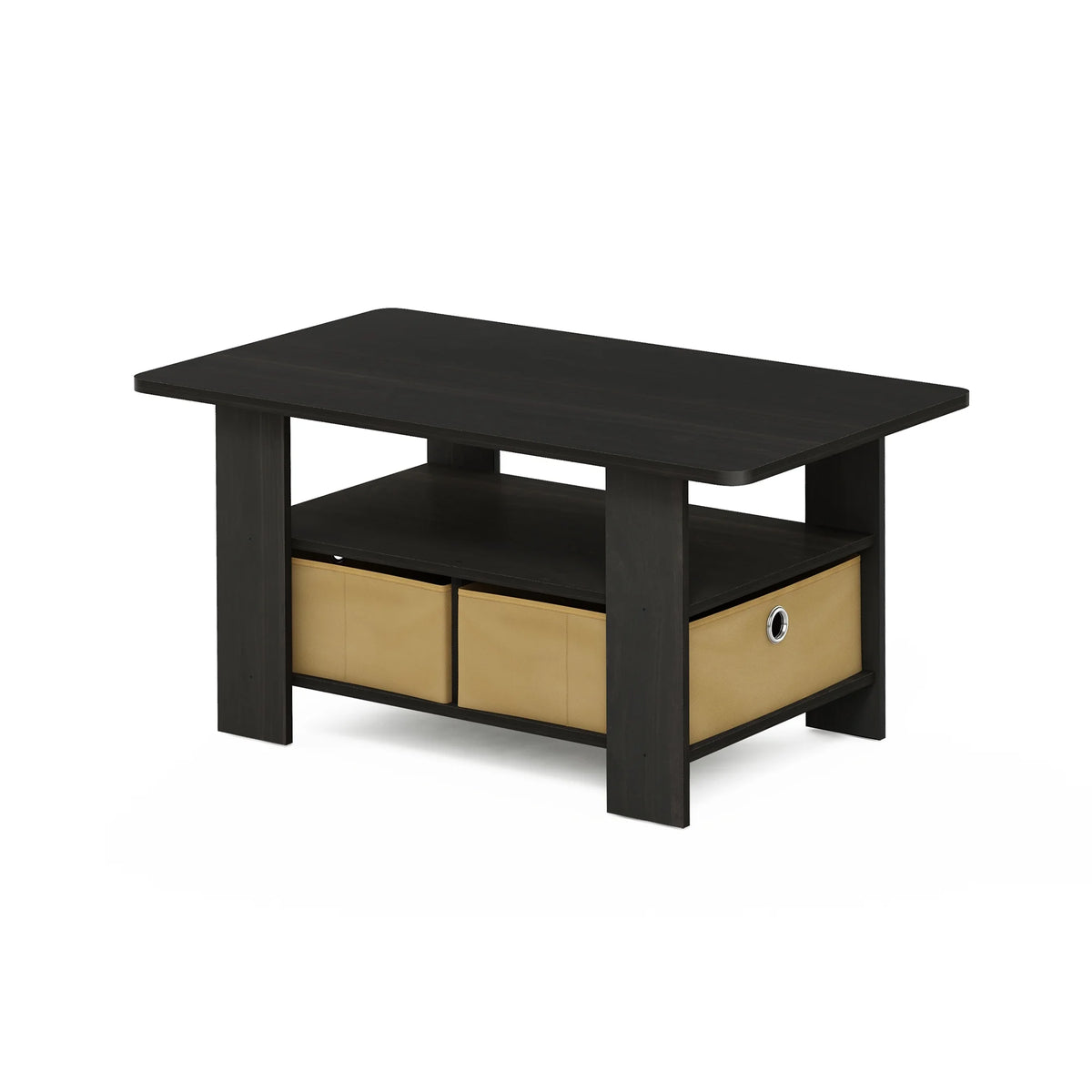 Espresso Brown Coffee Table with Bin Drawer I11495
