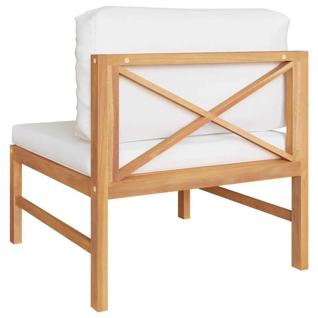 Cream Cushions Solid Teak Wood Sofa G879