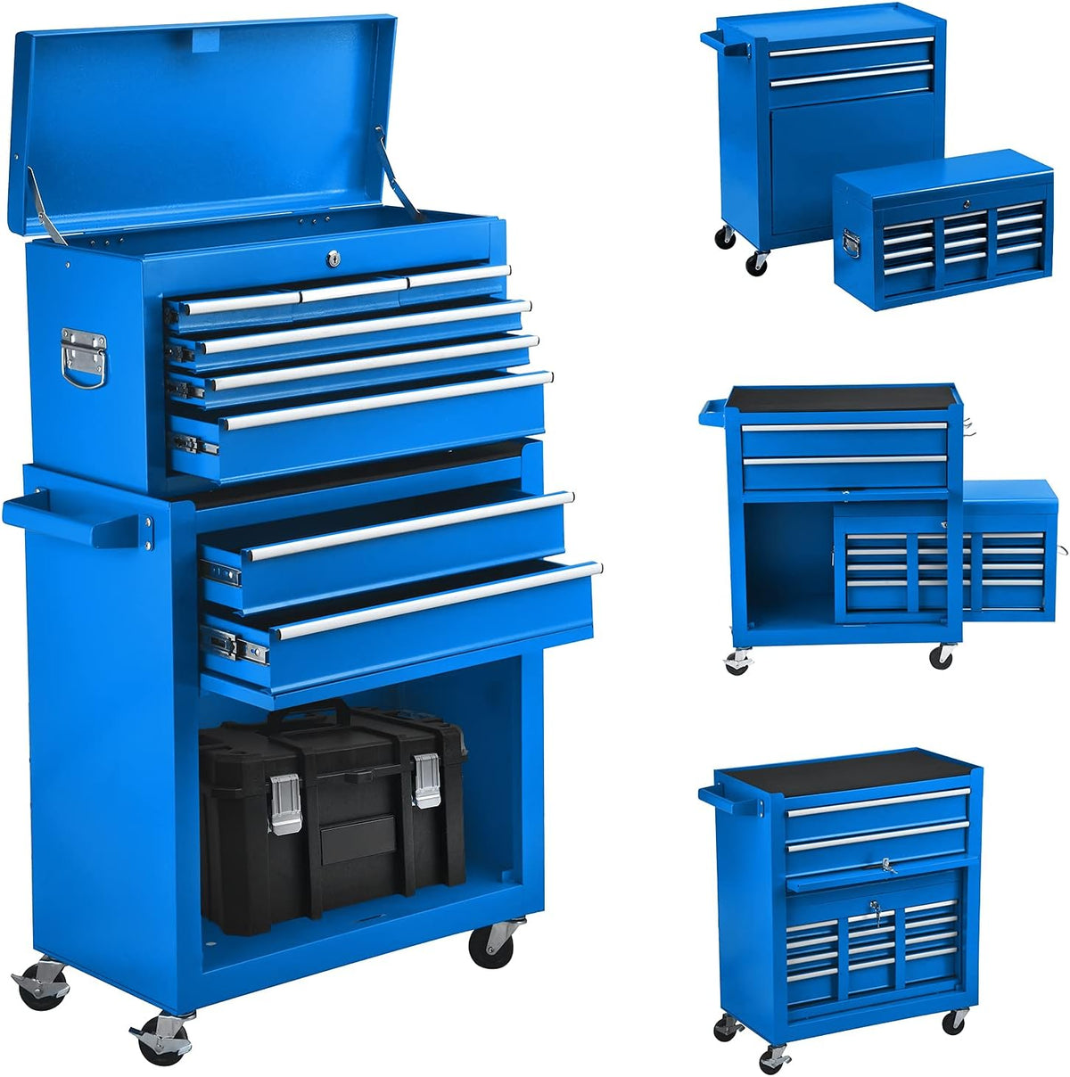 8-Drawer Rolling Tool Chest with 4 Wheels and Lock K1831