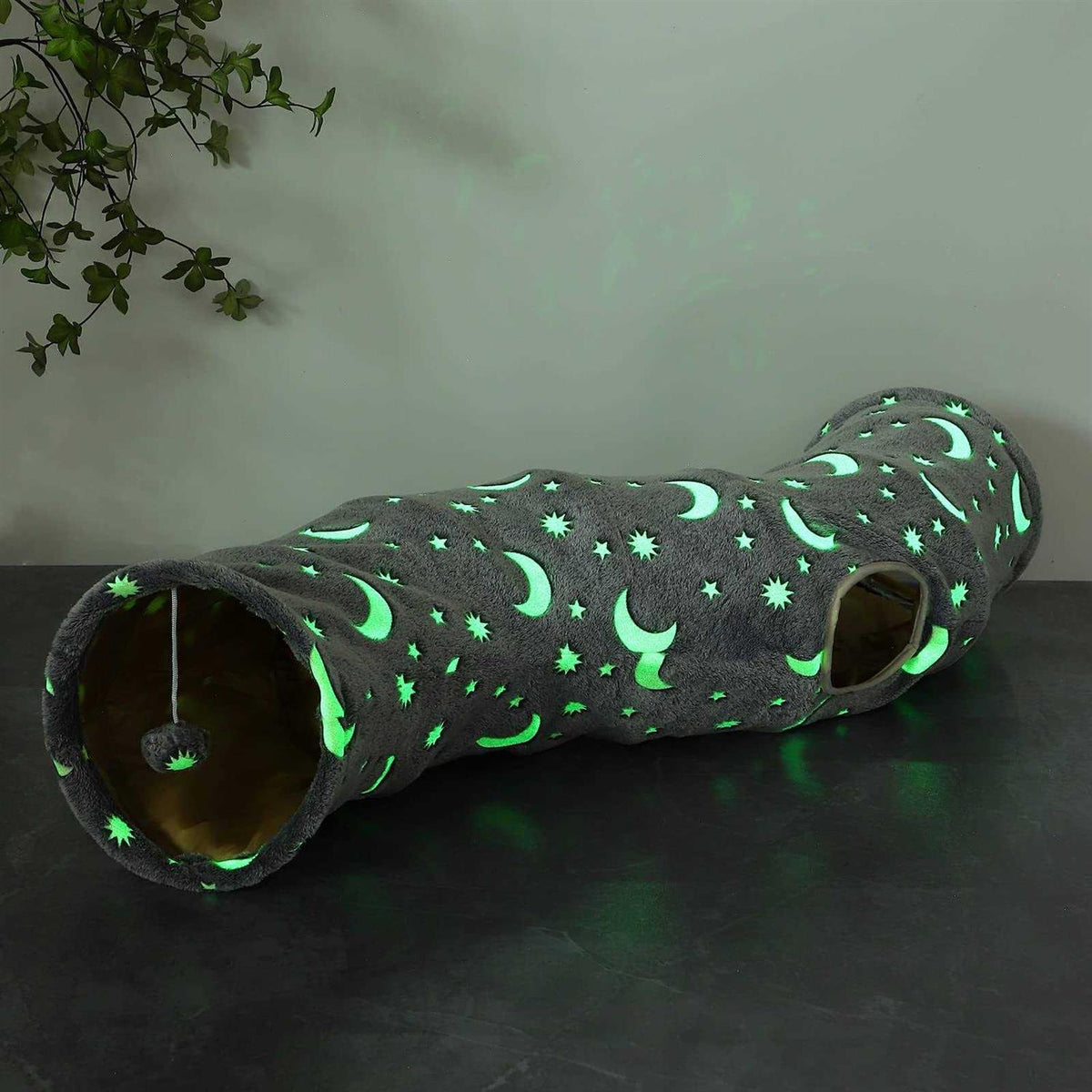 Collapsible Cat Tunnel Tube with Plush Ball Toys U73412