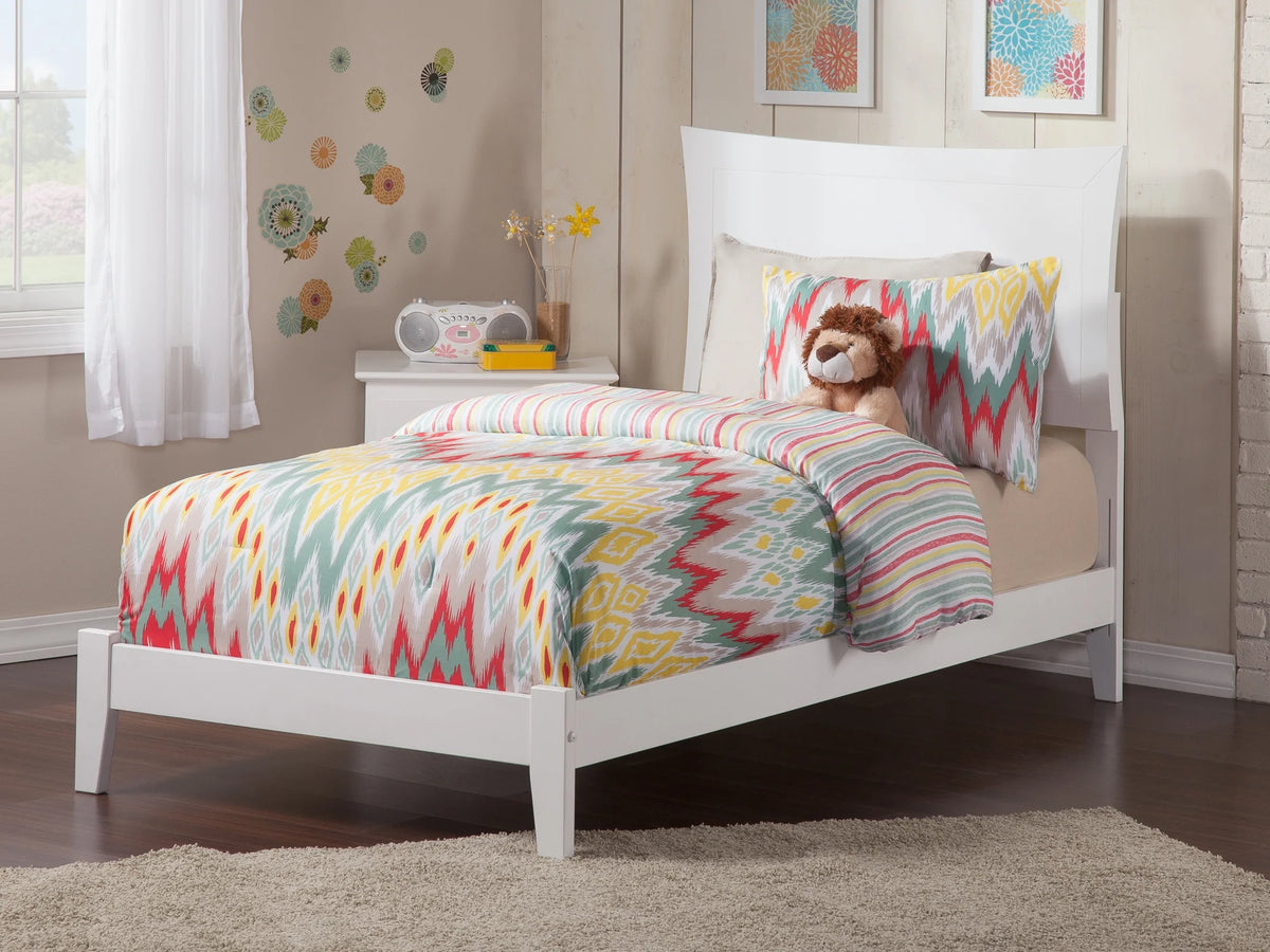 Twin Wood Bed Frame with Panel Headboard K86835