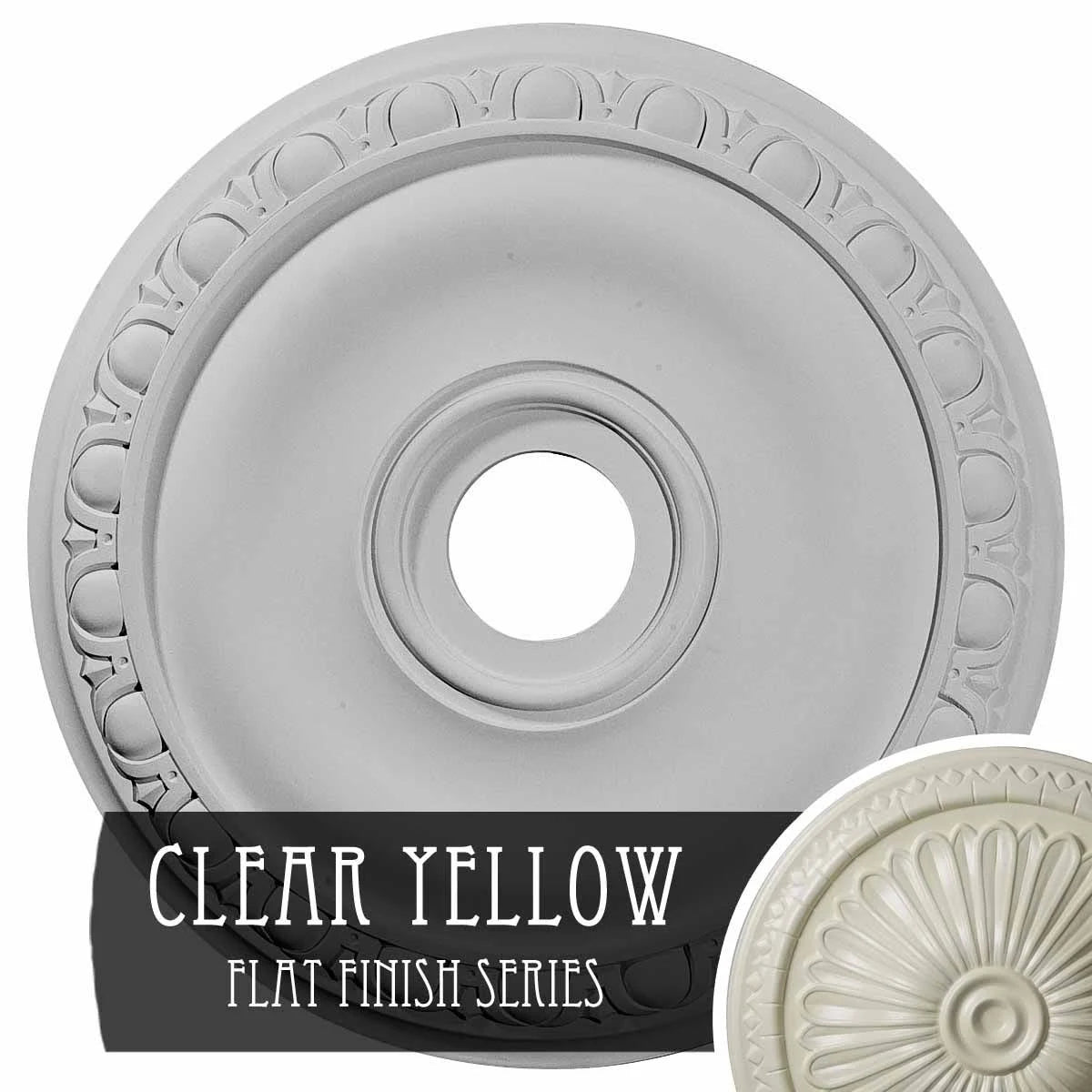 20x22OD x 3 5/8x22ID x 1x22P Ceiling Medallion, Hand-Painted Clear Yellow A7759