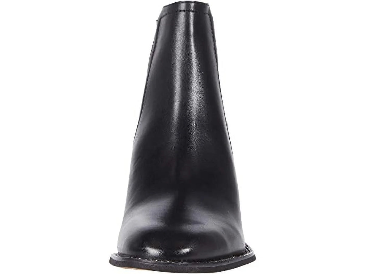 Black Leather Block Heel Almond Toe Chelsea Boots H756288