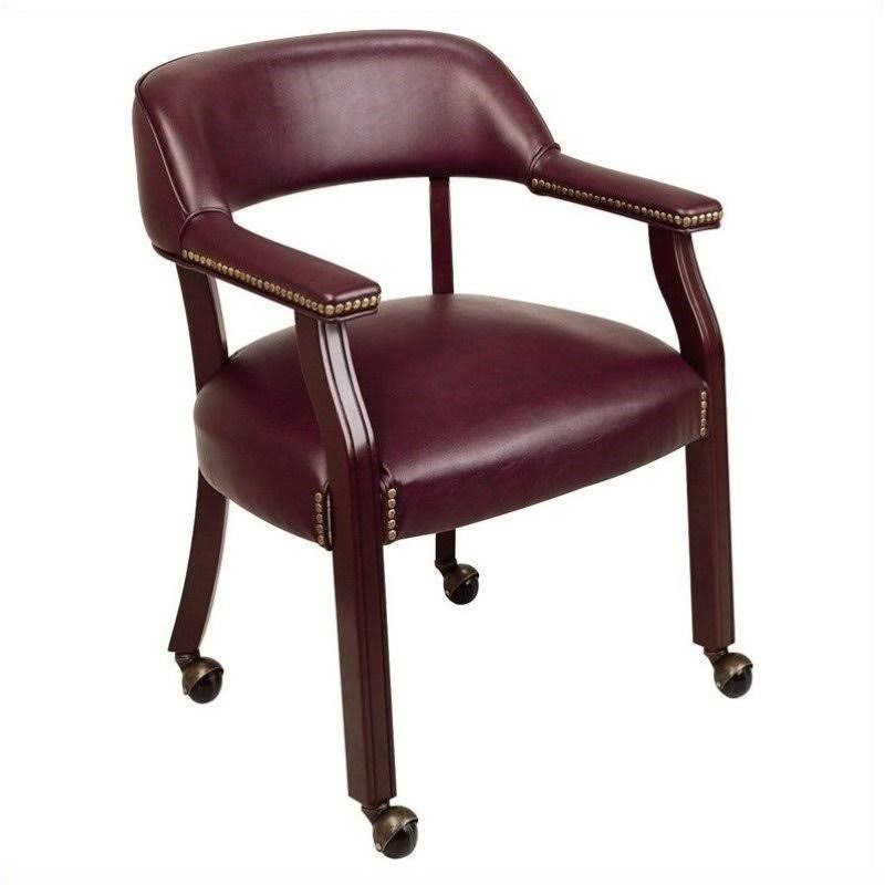 Traditional Arm Guest Chair with Casters U9732