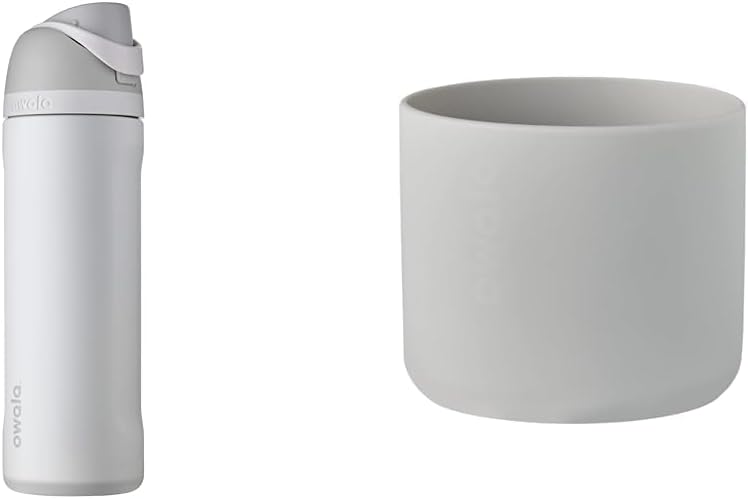 Insulated Stainless Steel Water Bottle with Straw and Silicone Boot, Grey O910